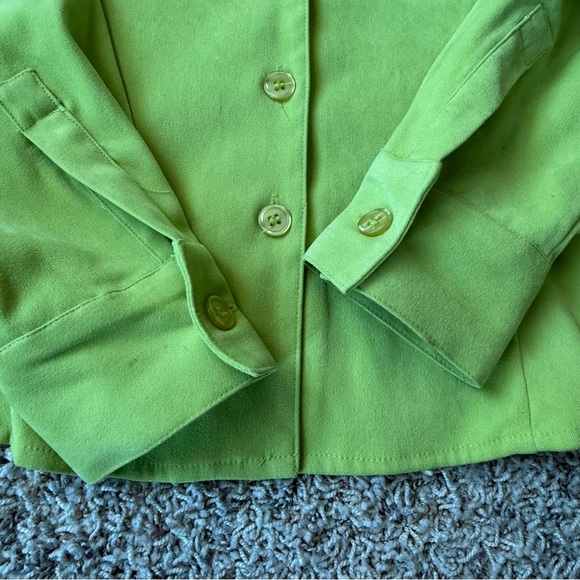 Harve Benard Petites by Benard Holtzman Neon Chartreuse Green Blazer - Picture 6 of 8